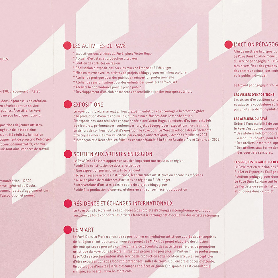 Plaquette de promotion, 3 volets verso